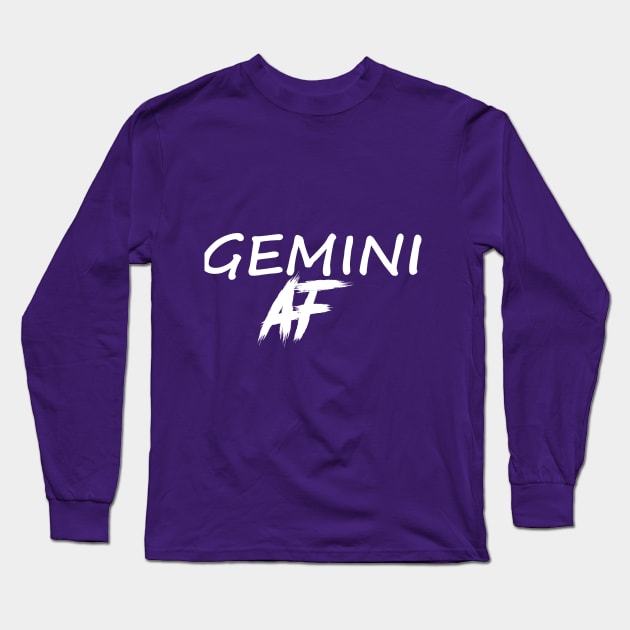 GEMINI  AF WHITE Long Sleeve T-Shirt by Everyday Magic